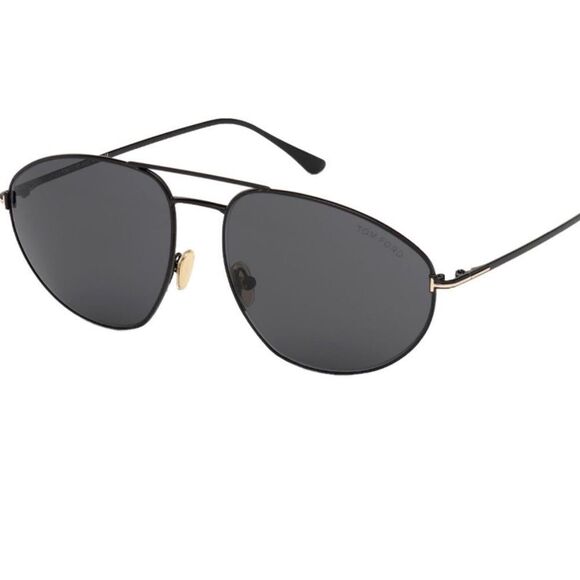 NWT Tom Ford  TF0796 COBRA Shiny Black/Grey Sunglasses - Picture 1 of 6